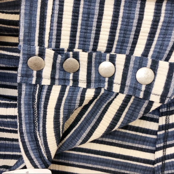 Free People Cape Cod Cowl Neck Striped Thermal top - Picture 6 of 7